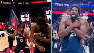 Joel Embiid talks 70pt performance vs Spurs Postgame Interview [upl. by Norina470]