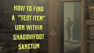 Skyrim AE How To Find A quotTest Itemquot Urn Within Shadowfoot Sanctum [upl. by Elbring574]