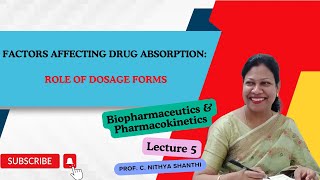 Factors affecting Drug Absorption Role of Dosage Forms Lecture5 [upl. by Anirt]