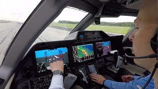 Phenom 300 Takeoff  Cockpit View Storms Around  Savannah GA [upl. by Htebezile]