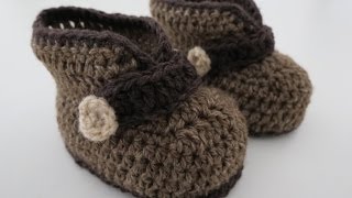 Babyschuhe häkeln  Anleitung  Teil 1 [upl. by Mame]