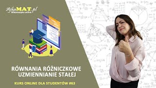 Równania różniczkowe liniowe niejednorodne I rzędu – uzmiennianie stałej [upl. by Kinimod]