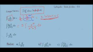 Integrales indefinidas 03 logaritmicas inmediatas [upl. by Oine]