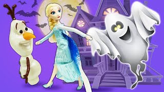 Un fantôme du coffre de décorations dHalloween 🕸👻🎃Vidéo avec poupées d’Elsa Anna et Olaf [upl. by Cacie992]