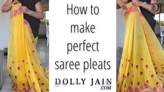 How to make perfect saree pleats  Dolly Jain Saree Draping Tips [upl. by Rothenberg790]