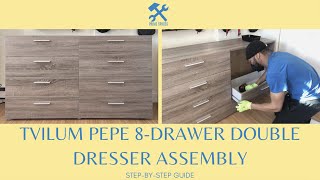 Tvilum Pepe 8Drawer Double Dresser Assembly Austin Angus SpaceSaving Farnhill Loft [upl. by Atekihs647]