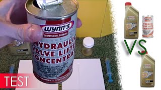 Wynns hyadrualic valve lifter concentrat  VISCOSITY TEST on castrol fst 5W40 [upl. by Amik664]