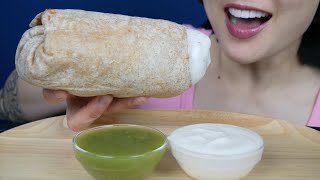 BIG BURRITO ASMR EATING SOUNDS NO TALKING  SASASMR [upl. by Nally835]