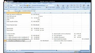 Depreciação  ICMS e PISCOFINS 24 [upl. by Onitnerolf]