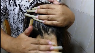 ASMR Very Satisfying Scalp Scratching and Neck Upper Back with Long nails [upl. by Odravde432]