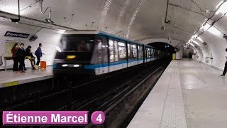 Étienne Marcel  Ligne 4  Métro de Paris  RATP MP89 [upl. by Kedezihclem294]