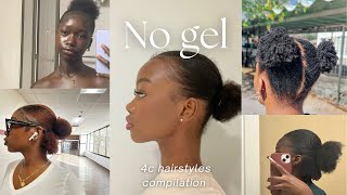 🔥Trendy 4C Hairstyles Without Gel  Easy amp Stylish Looks for Natural Hair 🔥 [upl. by Sarette]