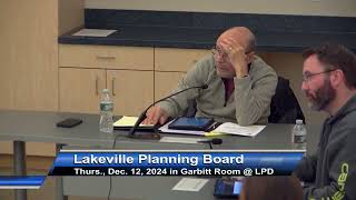 Lakeville Planning Board 121224 [upl. by Toille]