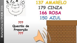 Matemática ENEM 2016  137 AMARELO– 179 CINZA– 150 AZUL– 166 ROSA  Para a construção de isol [upl. by Ahsead]