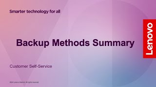 Backup Methods Summary  Lenovo Tablet [upl. by Buller819]