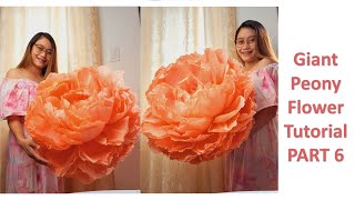 Giant Peony Flower Tutorial  Part 6 [upl. by Petronille697]