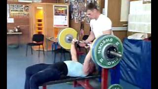 Weightlifting Oxana Slivenko amp Vladimir Safonov bench press 135kg 2007 [upl. by Ahsienor]