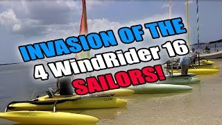 4 WindRider 16 Trimarans Sailing Near Sanibel [upl. by Airetnuhs]