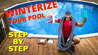 How to WINTERIZE close your above ground pool [upl. by Yrallam736]