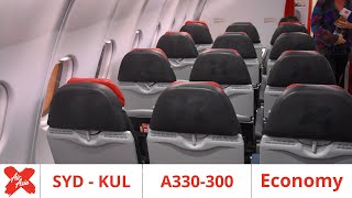 Review 10  AirAsia X A330 ECONOMY Class Review Sydney to Kuala Lumpur [upl. by Hgielanna]