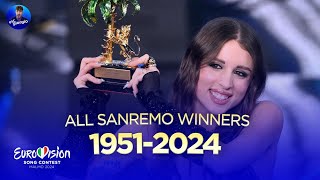 🇮🇹 Sanremo All Winners  Tutti i Vincitori 19512024 [upl. by Cathrin]