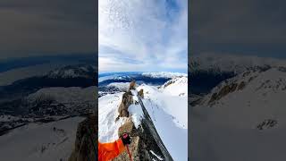 Skiing down a cliff skiing crazy extremesports [upl. by Moser182]