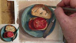 Gouache Painting of the First Tomato Sandwich of the Summer [upl. by Hebrew]