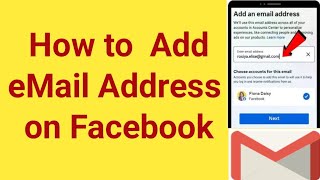 how to add email address in Facebook  how to add Gmail in Facebook  add email address to Facebook [upl. by Curson]