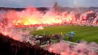 Amazing Pyro Show  Fireworks  PAOK Saloniki vs Olympiakos Piräus 16042014 [upl. by Tudor794]