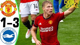 Manchester United vs Brighton 13  All Goals and Highlights  2023 😳 HOJLUND [upl. by Kitchen378]