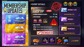 New Membership Scam Free Fire  Svip Remove from Free Fire  Dont Buy Membership Free Fire [upl. by Aicilyt]