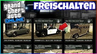 👮‍♂️So schaltest du ALLE POLIZEI AUTOS in GTA 5 ONLINE frei❗️Neues GTA 5 Chop Shop DLC Update [upl. by Enyalahs]