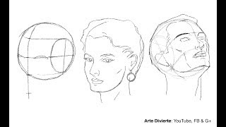 Cómo dibujar un rostro desde cualquier ángulo  Método de Andrew Loomis [upl. by Ackerman737]