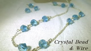 Crystal Bead amp Wire Necklace Tutorial [upl. by Metah]