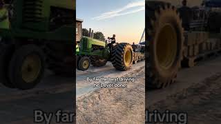 Person pulls a deadweight sled 135 inches using an antique tractor [upl. by Pendleton]