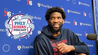 Joel Embiid shares knee injury details says “no timeline” on return for Sixers [upl. by Katusha]