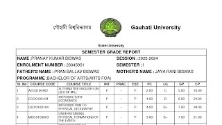 Gauhati University 1st semester result download gauhatiuniversity 1stsemester 1stsem goalpara [upl. by Trix]