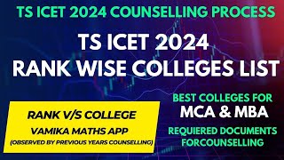 TS ICET 2024 MOCK Counselling Required Documents IMP Dates Rank vs Colleges List tsicet [upl. by Gautier]