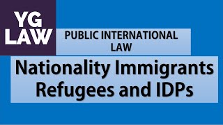 Nationality Immigrants Refugees and IDPs  International Law  UGC  NET [upl. by Ahsrat108]