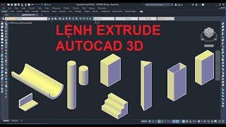 Hướng dẫn sử dụng Lệnh EXTRUDE Autocad 3D  Tự học AutoCAD 3D  autocad autocad3d extrude [upl. by Lenaj465]