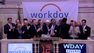 Workday Inc Lists IPO on the New York Stock Exchange [upl. by Dallon]