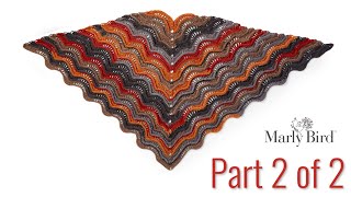 Bernat Lacy Crochet Shawl Pattern  Feather and Fan Wave  Part 2 of 2 [upl. by Atahs]