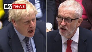 Brexit vote Boris Johnson v Jeremy Corbyn  In full [upl. by Yatnuahc573]