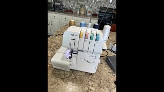 Threading a Brother 1034DX Serger [upl. by Introc318]