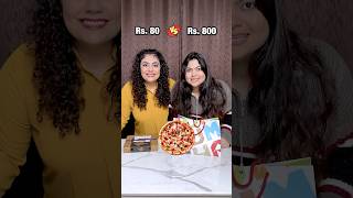 Rs 80 vs Rs 800 Pizza Cheap vs Expensive Food Challenge foodchallenge thakursisters [upl. by Ynohtnad413]