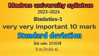 standard deviation problem in tamilstatisticsbscbcameasures of dispersionunit 4 [upl. by Housum198]