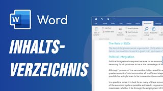 Inhaltsverzeichnis in Word einfügen 2024 [upl. by Freyah]