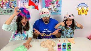 DEEMA and SALLY CHEATED ON DADDY Blindfolded Slime Challenge [upl. by Ntsuj]