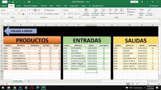 EXCEL  como Hacer un SISTEMA de INVENTARIO de entradas salidas y control de stock 📦 [upl. by Xuagram]