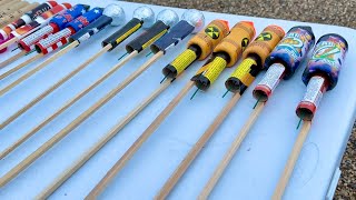 TESTING DIFFERENT TYPES OF FIREWORK ROCKETS [upl. by Joon]